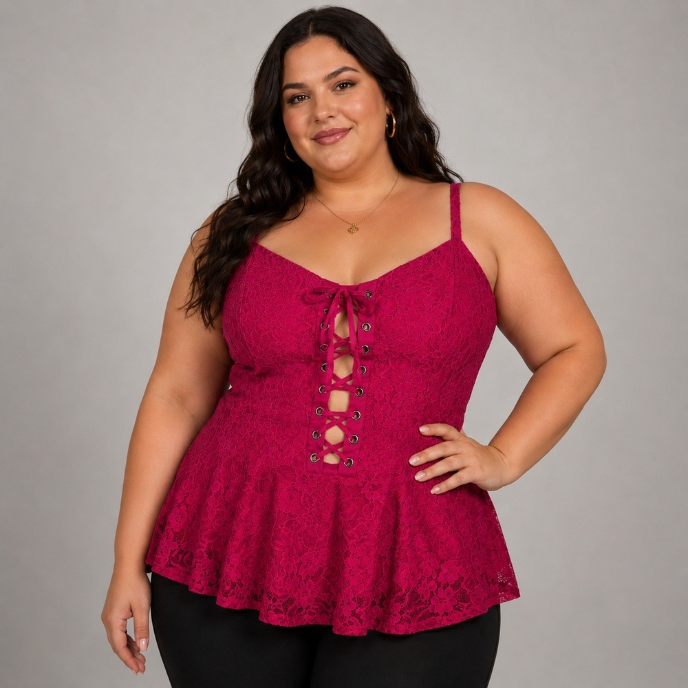Torrid Corset‎ Top Red Lace Size 1X Coquette Sexy